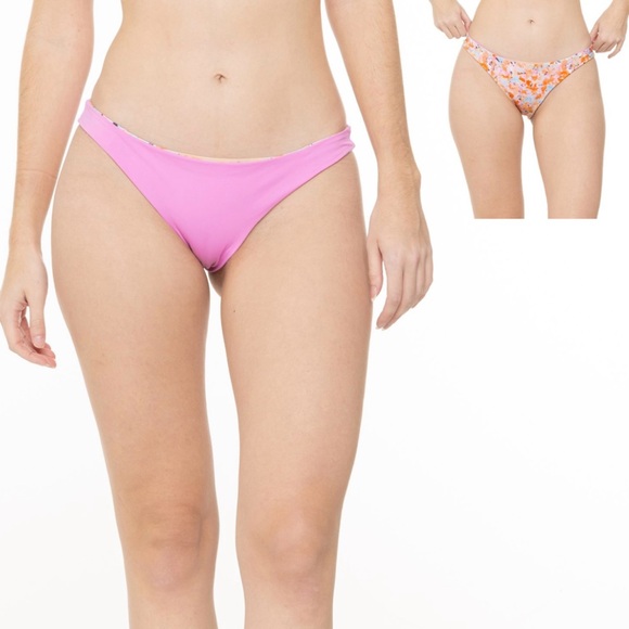 NWT prAna Reversible Elina Bottom Impressions UPF 50+ Pink Floral LARGE - Picture 1 of 3